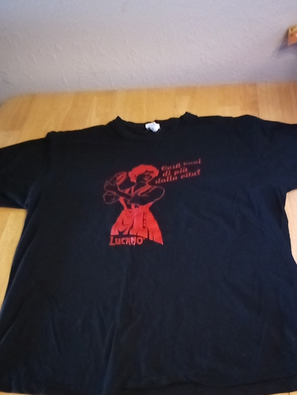 Black Tee with Red Graphic